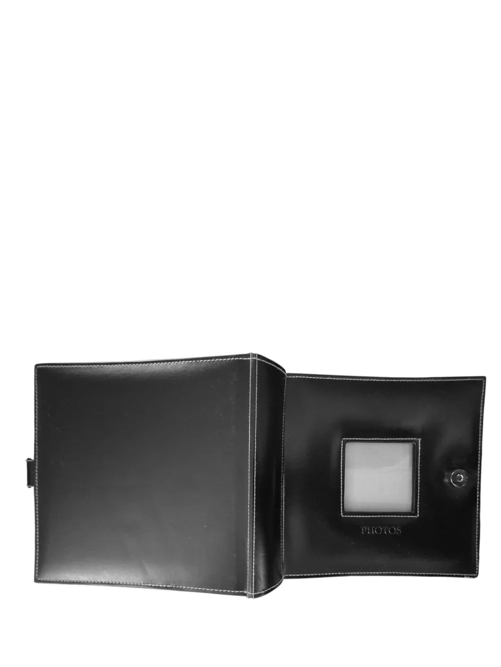 Black Leather Photo Album with Window